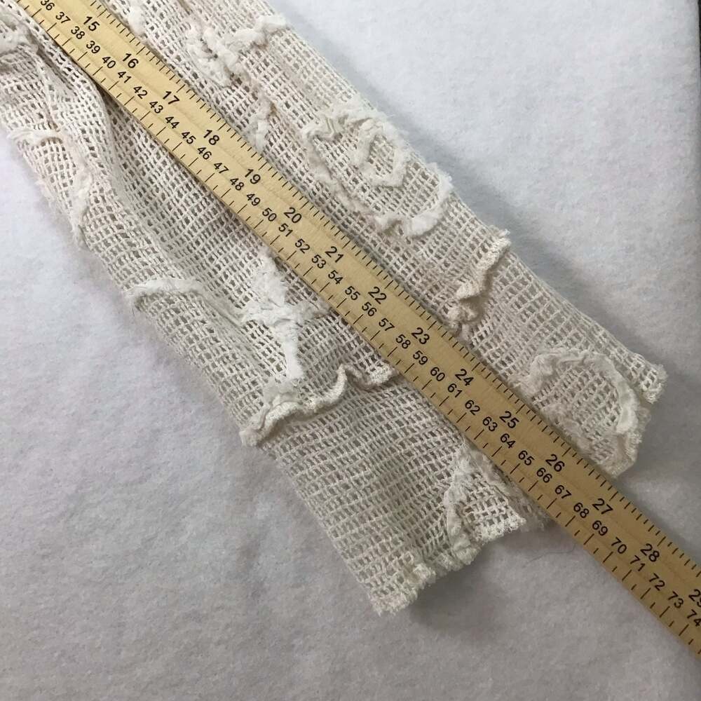 Frazzle Beige Textured Open-Knit Button-Front Cardigan XXL Boho Coverup - Picture 8 of 8